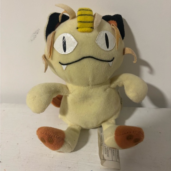 TOMY Other - Pokemon Plush Meowth Rocket Team Cat Nintendo Figure Stuffed VTG Bean Bag 1998